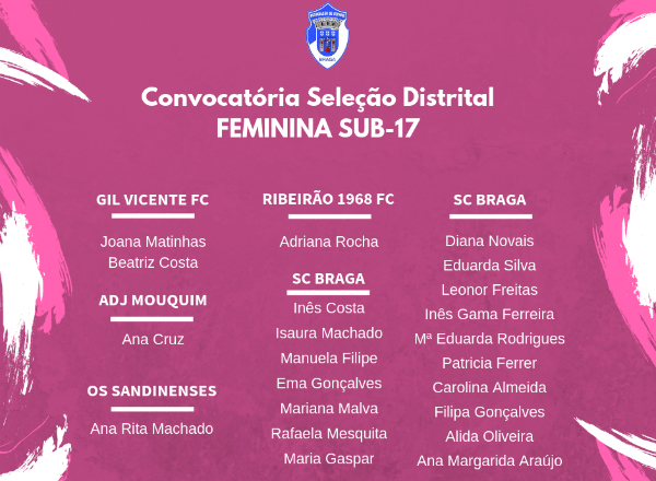 Convocatória Seleção Distrital Feminina Sub-17